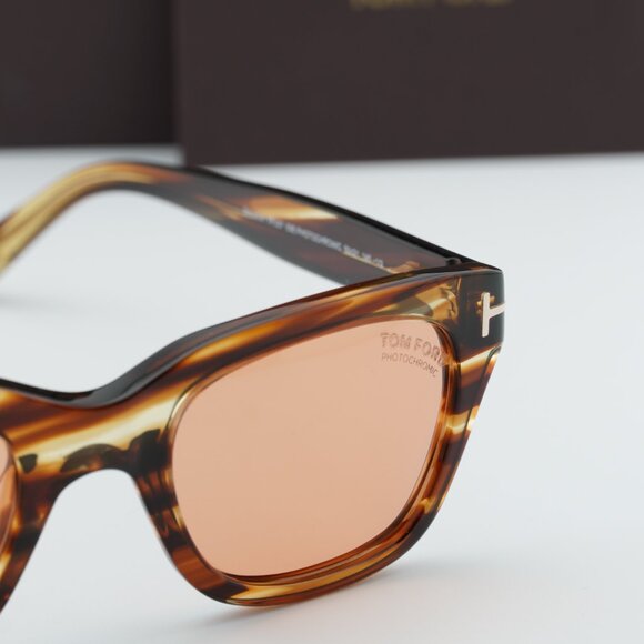 Tom Ford Snowdon FT0237 53E Square Sunglasses - Havana/Brown Photochromic